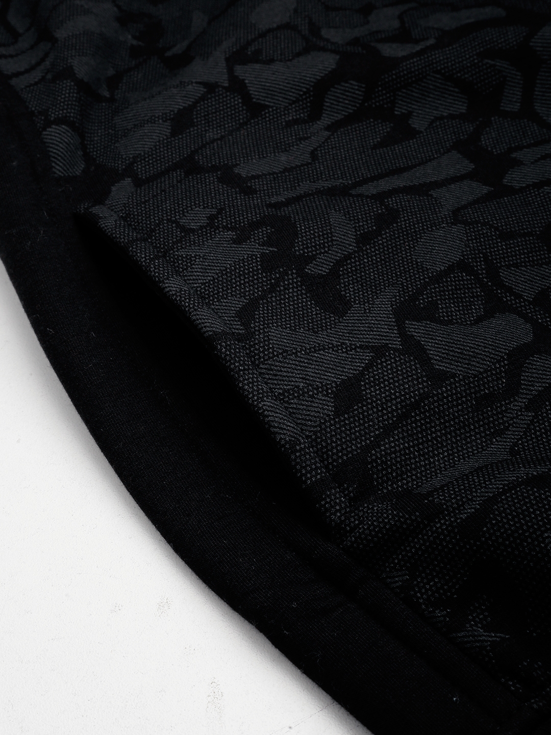 Showoff | SHOWOFF Men Black Printed Mock Collar Full Sleeves Front-Open Sweatshirt 7