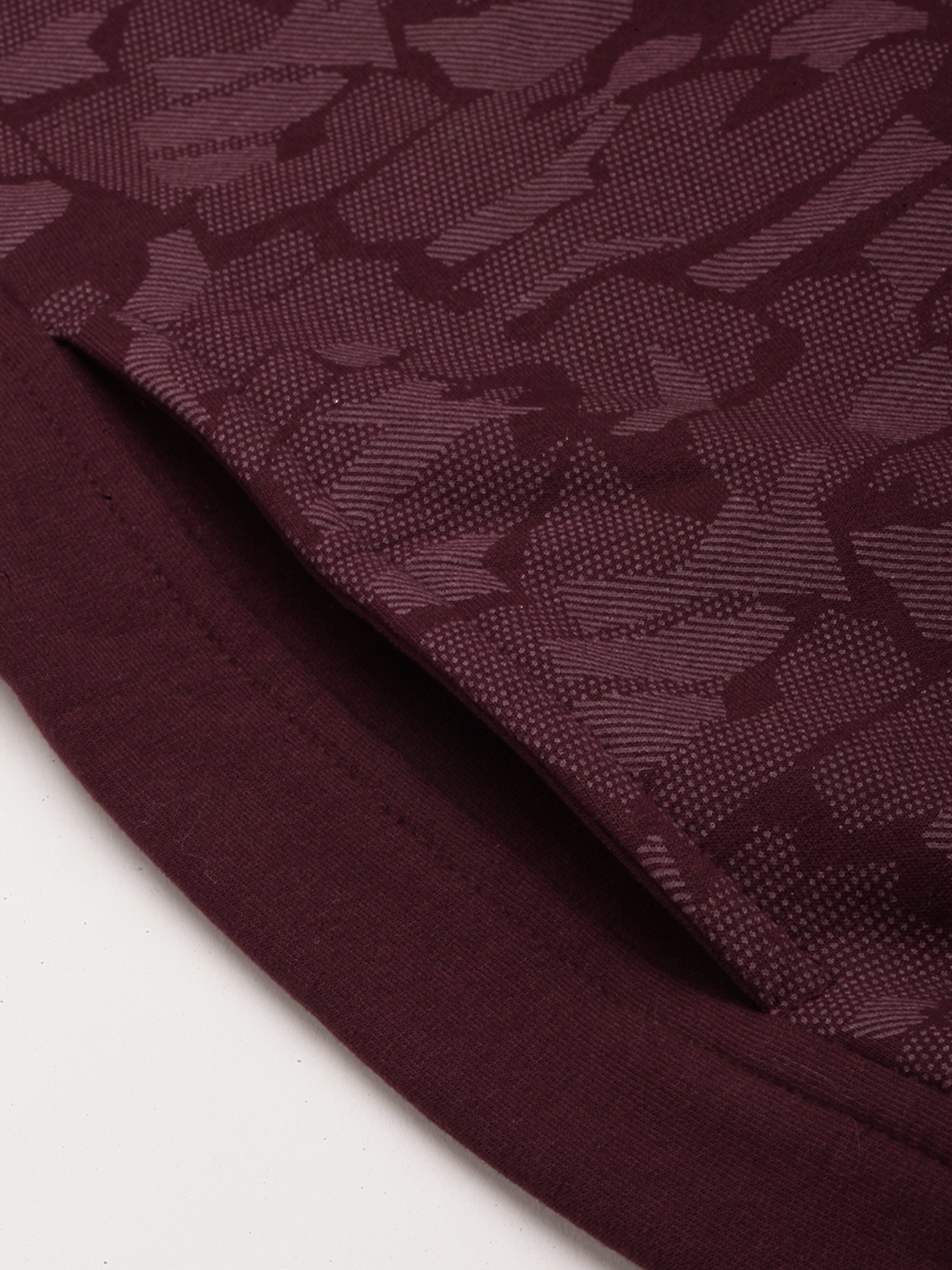 Showoff | SHOWOFF Men Burgundy Printed Mock Collar Full Sleeves Front-Open Sweatshirt 6