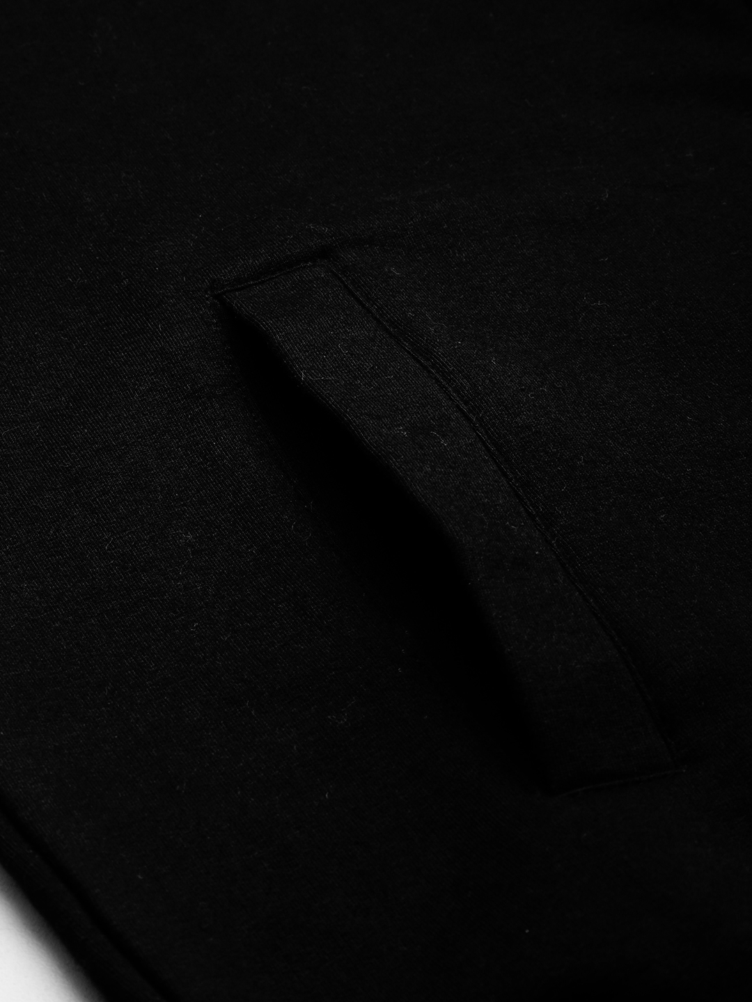 Showoff | SHOWOFF Men Black Solid High Neck Full Sleeves Front-Open Sweatshirt 6