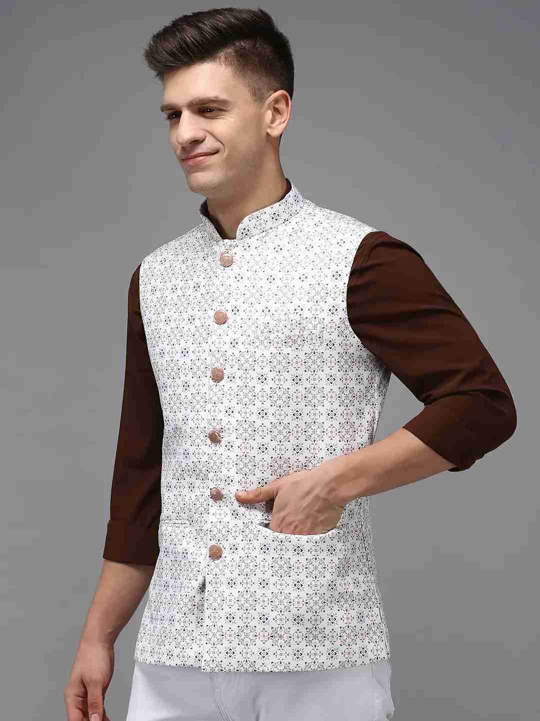 White ethnic jacket top