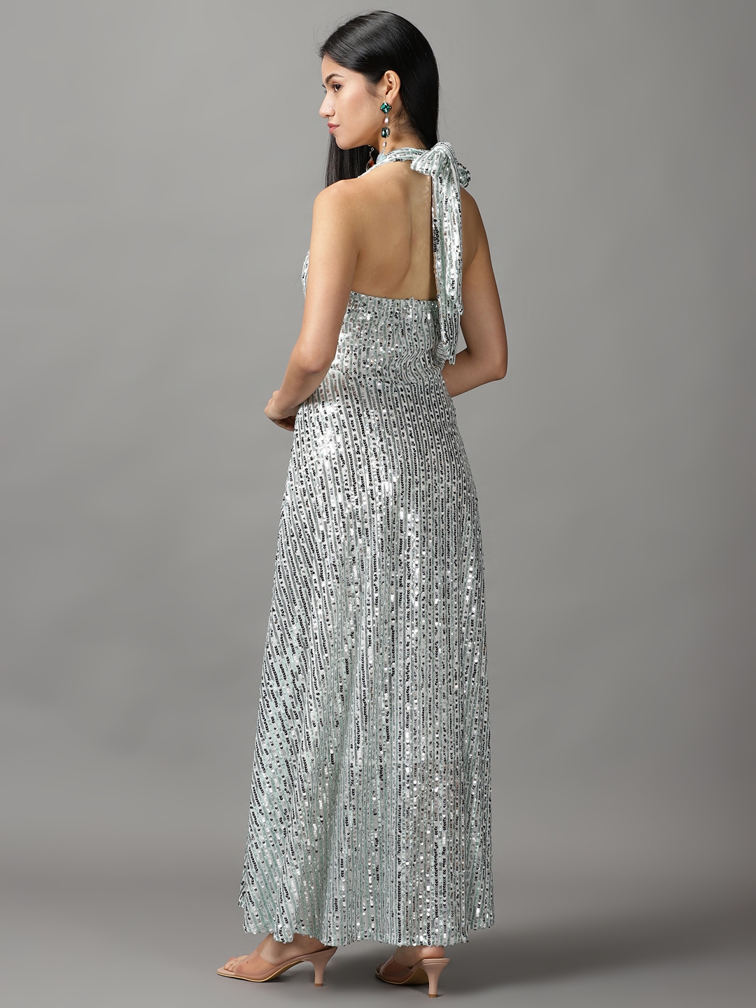 Luxury Evening Dress with Silver Touch – D&D Clothing