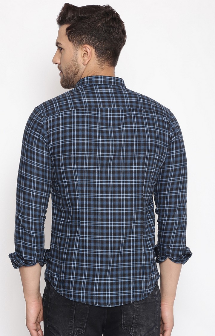 Showoff | SHOWOFF Men's  Blue Printed Slim Fit Shirt 2