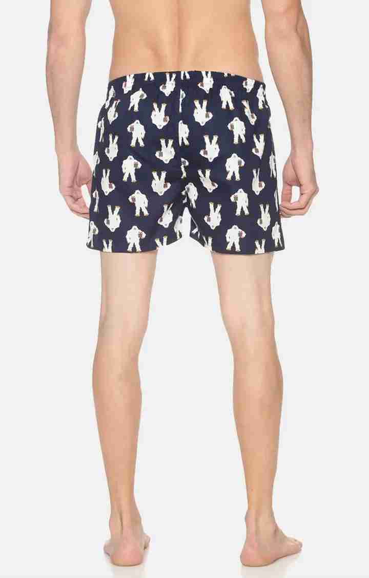 Showoff Men's Navy and White  Casual Printed Boxer