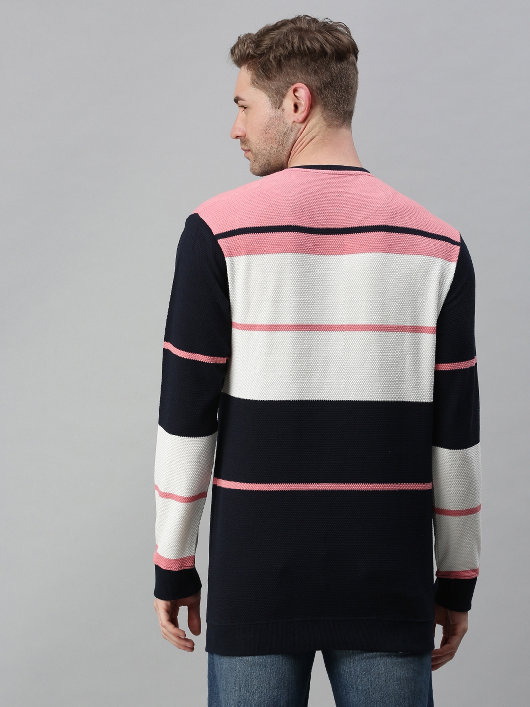 Showoff | SHOWOFF Men Multi Colourblocked Round Neck Full Sleeves Slim Fit Mid Length Sweatshirt 3