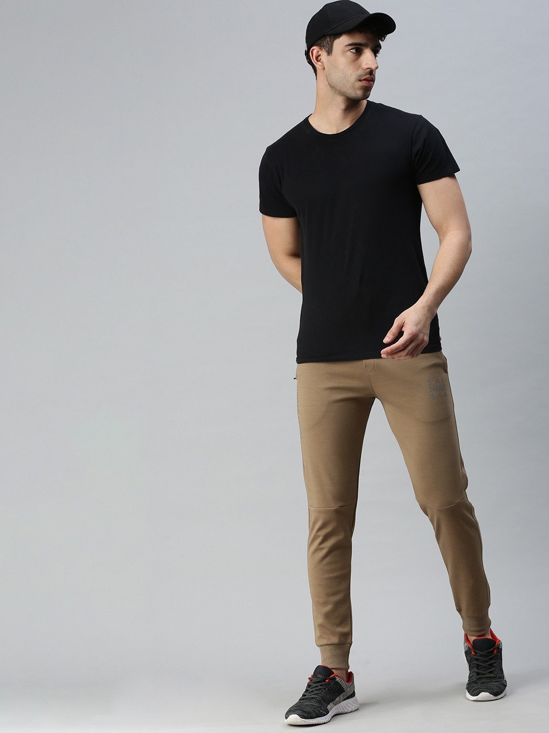 SHOWOFF Men Khaki Solid  Slim Fit Joggers Track Pant