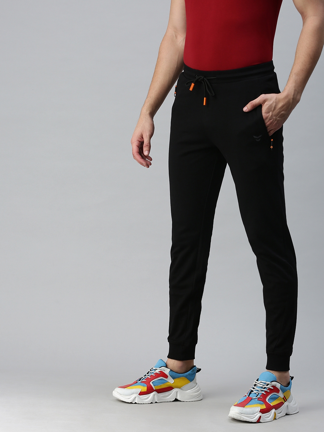 Buy Athlisis Men Black Solid Slim Fit Track Pants online