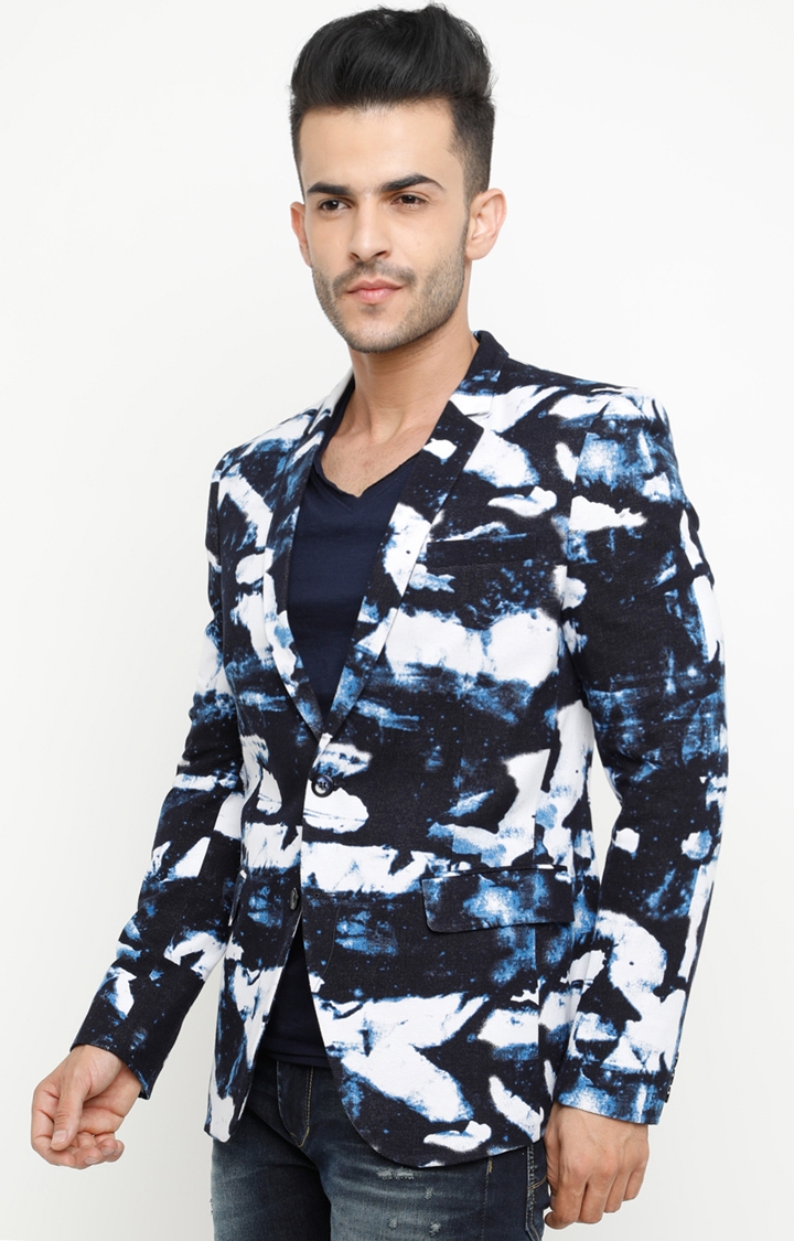 Showoff | SHOWOFF Men's Knited Full Sleeve Slim Fit Printed Casual Blazer 2