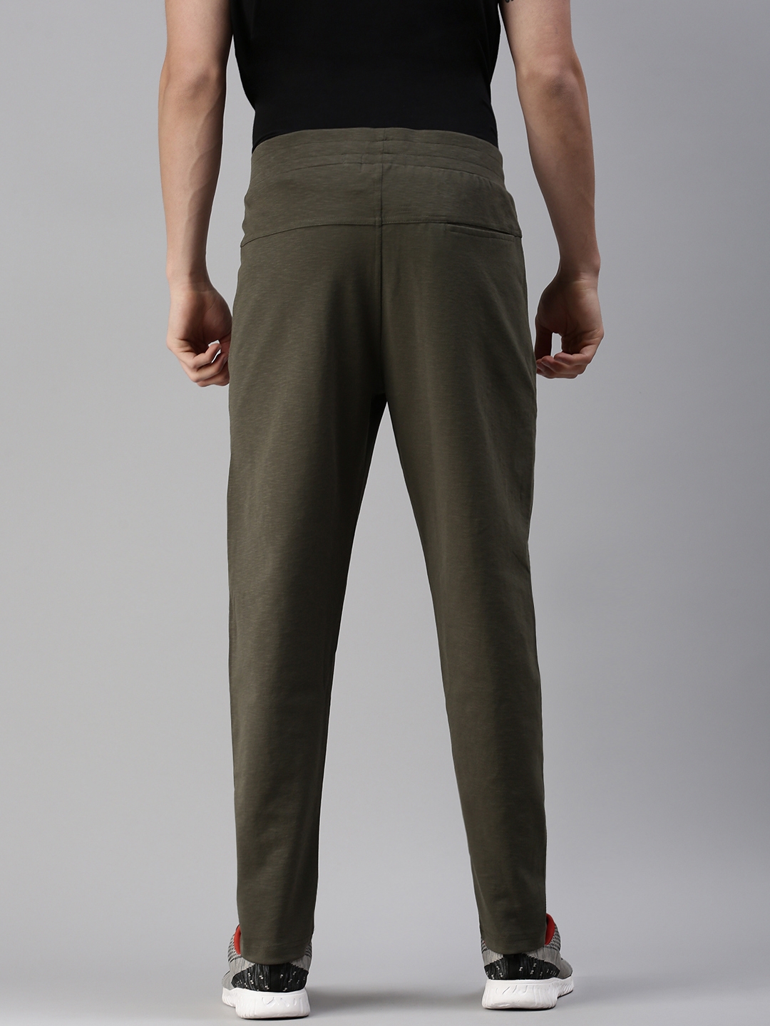 Showoff | SHOWOFF Men's Solid Cotton Olive Regular Fit Track Pant 2