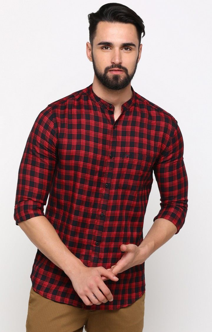 SHOWOFF Mens Red Casual Shirt