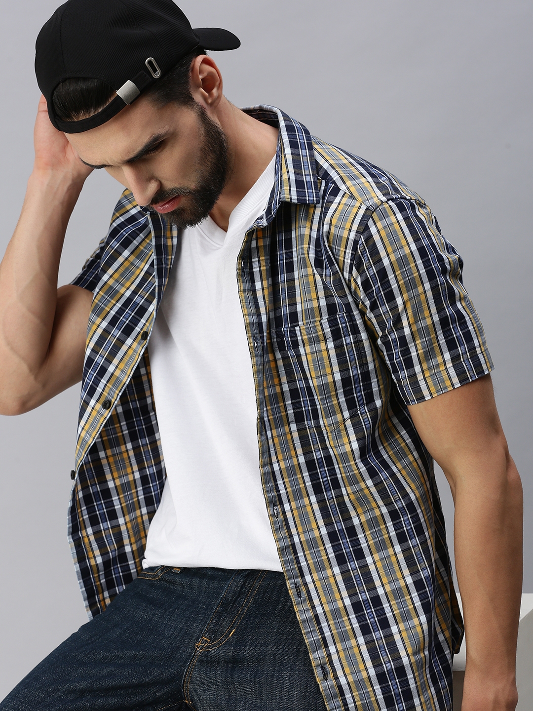Showoff | SHOWOFF Adults-Men Casual Checked Slim Fit Shirt 0