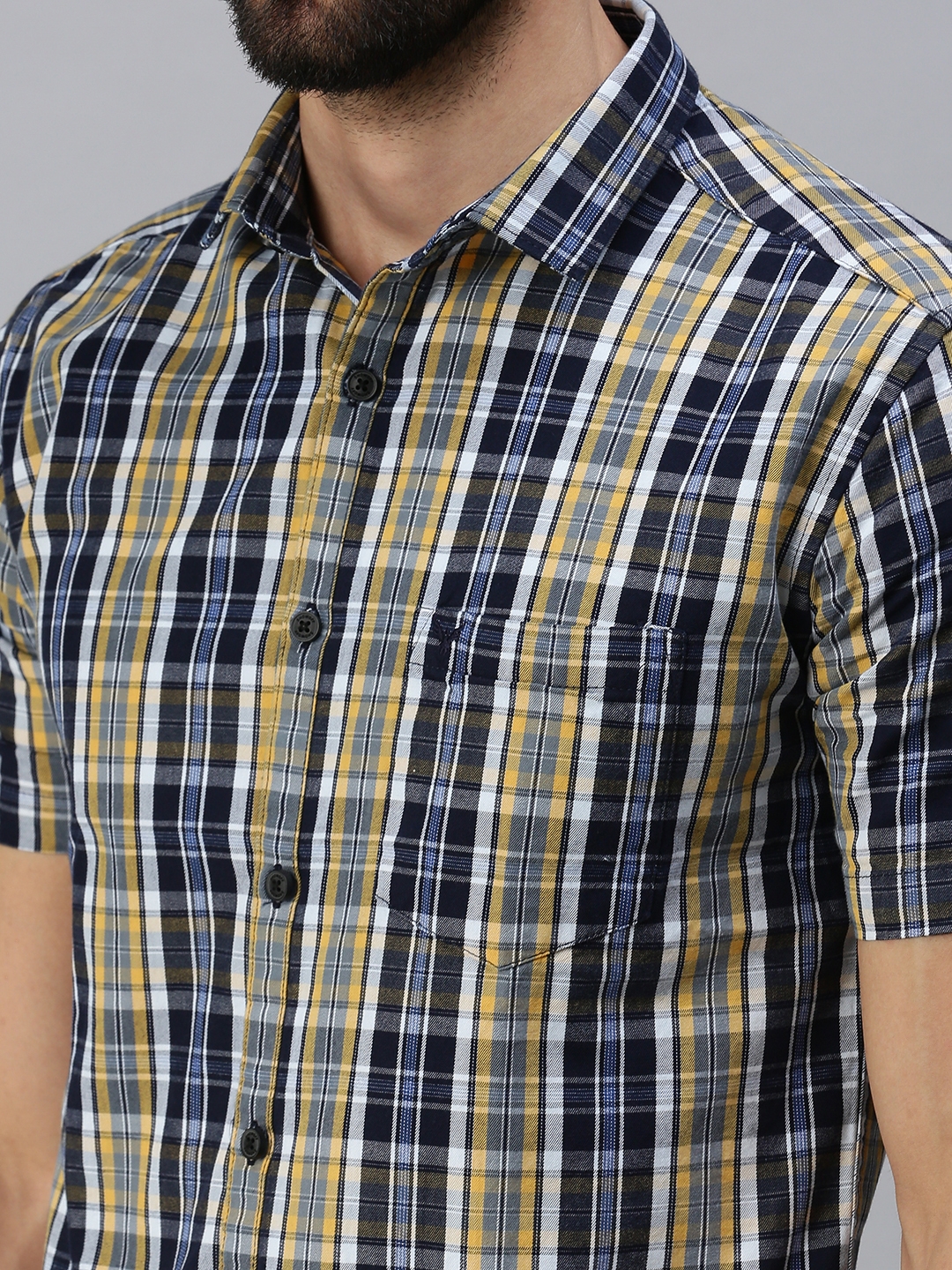 Showoff | SHOWOFF Adults-Men Casual Checked Slim Fit Shirt 5