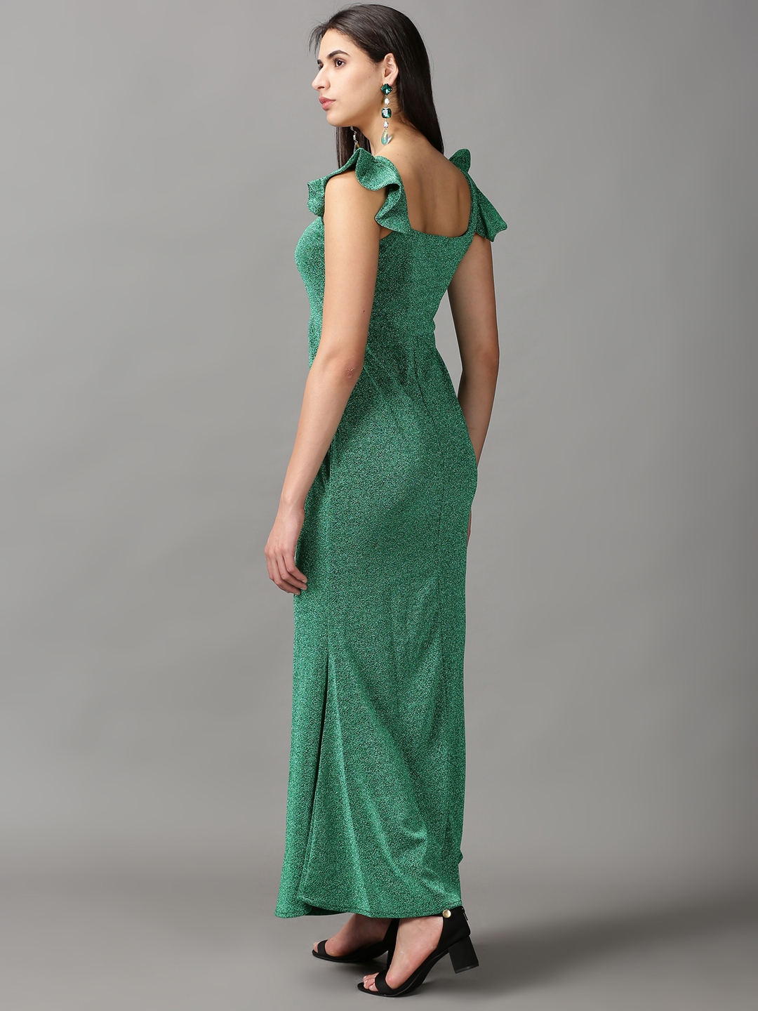 Showoff | SHOWOFF Women's Bodycon Green Solid Dress 3