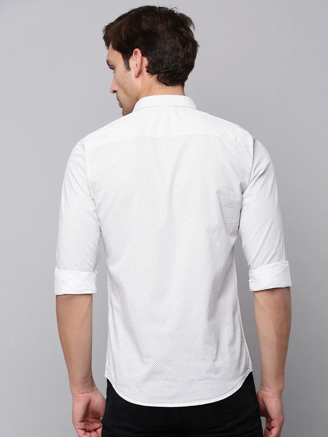 Showoff | SHOWOFF Men Cream Printed Spread Collar Full Sleeves Casual Shirt 3
