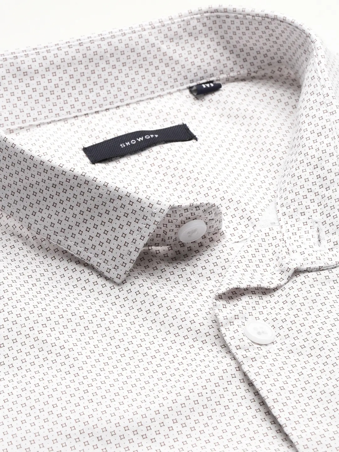 Showoff | SHOWOFF Men Cream Printed Spread Collar Full Sleeves Casual Shirt 6