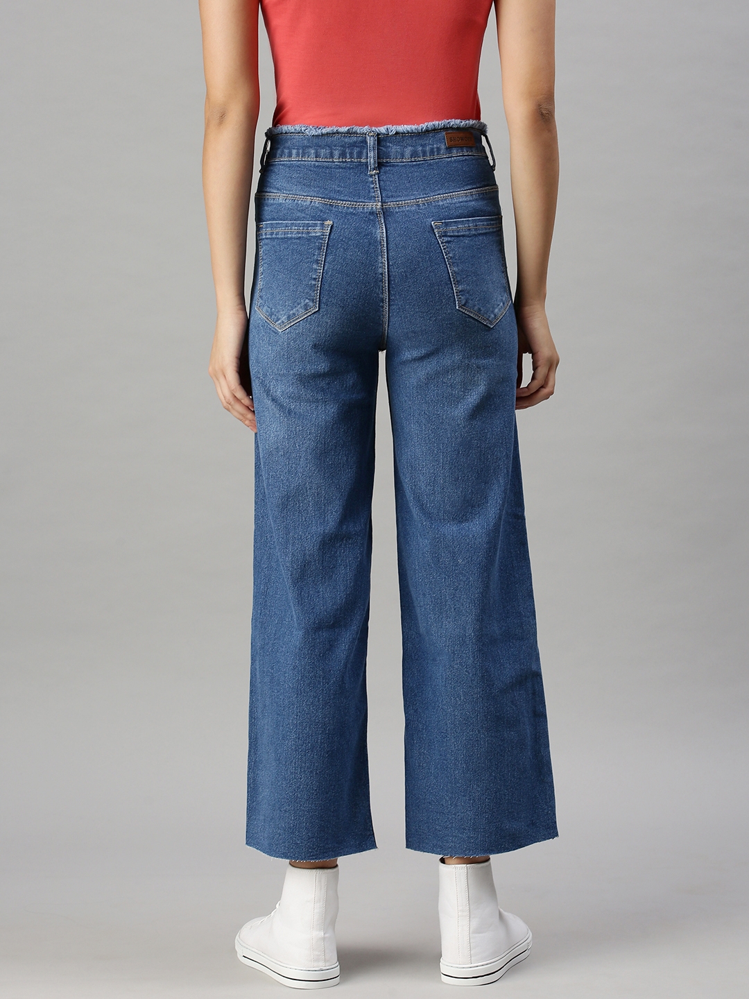 Showoff | SHOWOFF Women's Casual Wide Leg High-Rise Blue Jeans 2