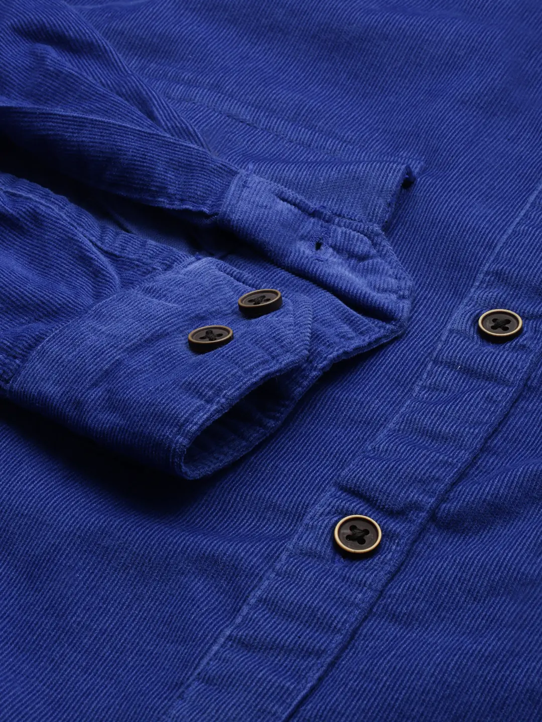 SHOWOFF Men Blue Solid Spread Collar Full Sleeves Casual Shirt