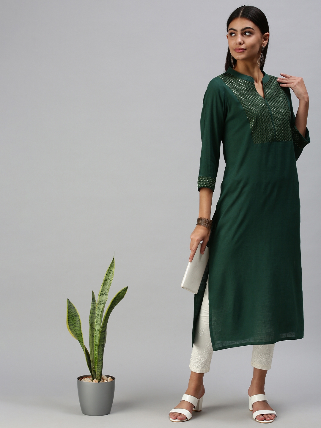 Buy Green Kurtas for Women by GULMOHAR JAIPUR Online | Ajio.com