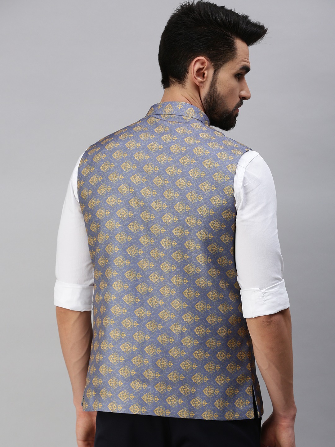 SHOWOFF Men Ethnic Printed Nehru Jacket