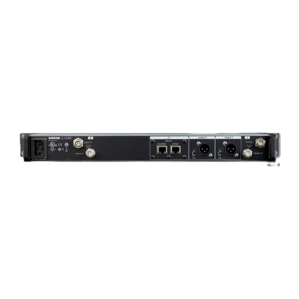 Shure ULXD4Q Quad-Channel Digital Wireless Receiver, 1U Rackmount with Dante 1