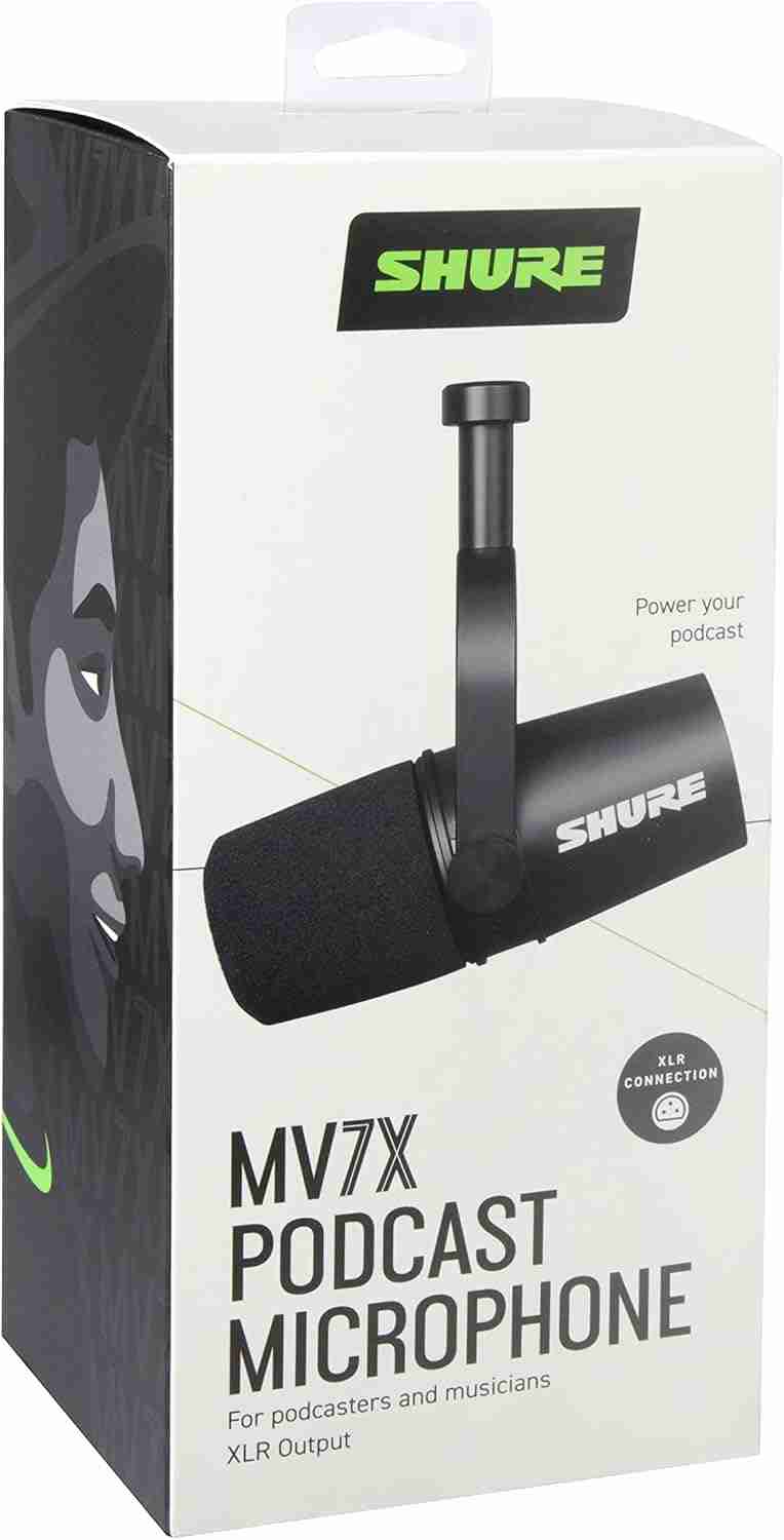 Shure MV7X Dynamic XLR Podcast Microphone for Vocal Recording and