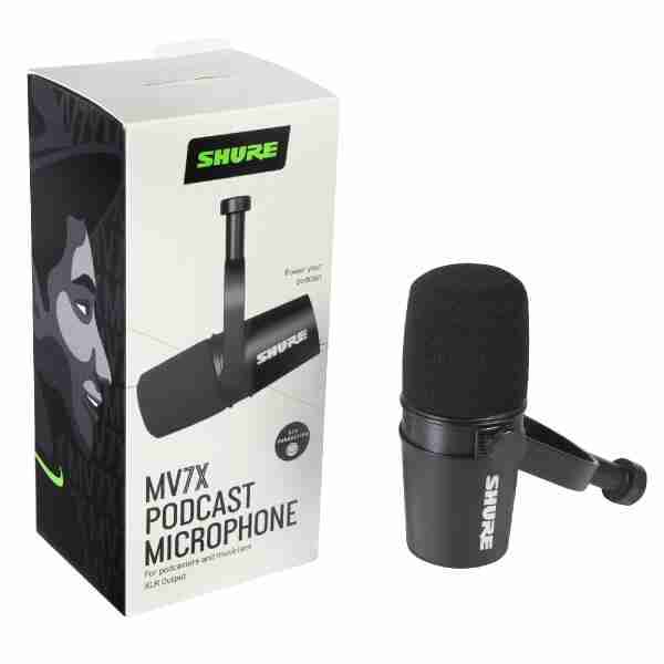 Shure MV7X Dynamic XLR Podcast Microphone for Vocal Recording and