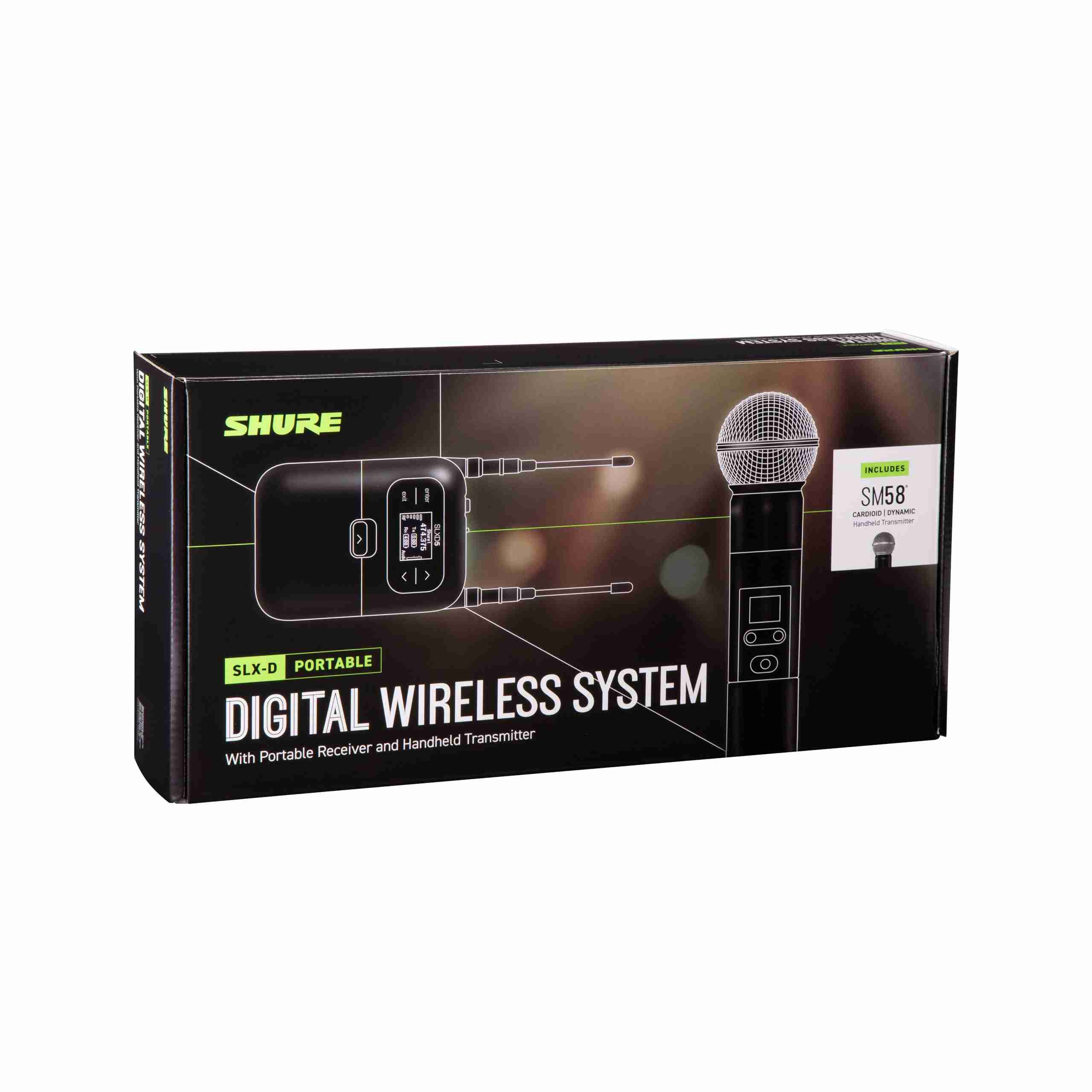 Shure SLXD25/SM58 Portable Digital Wireless System with SM58 Cardioid Handheld Mic for Film & ENG 6