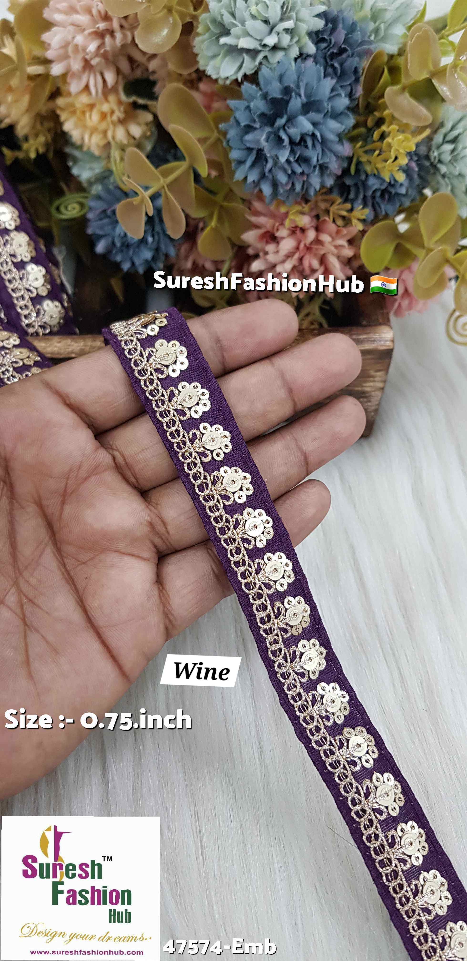 Embroidery Wine Bliss Surat Silk