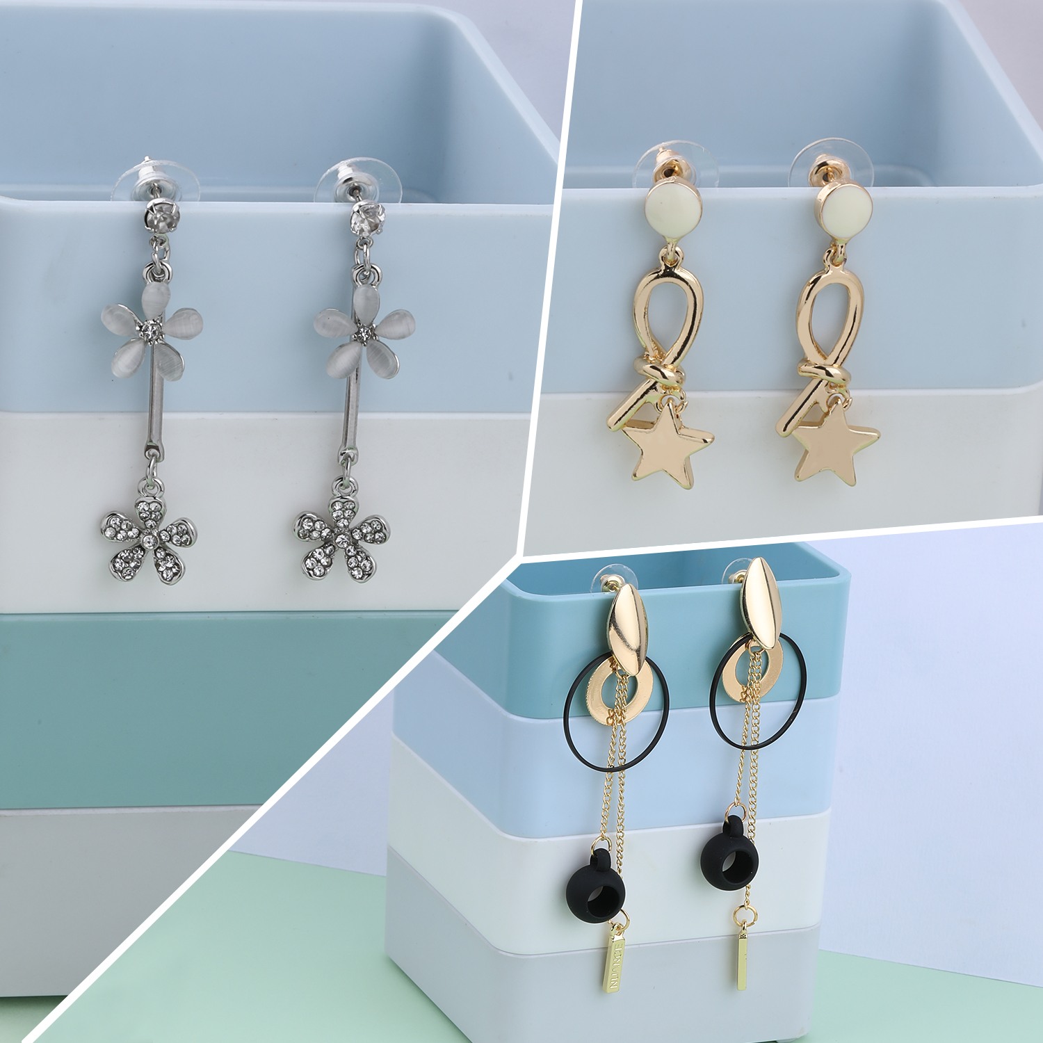 Fancy Party Wear Stylish Fashion Earrings For Women and Girls 3 Pairs 