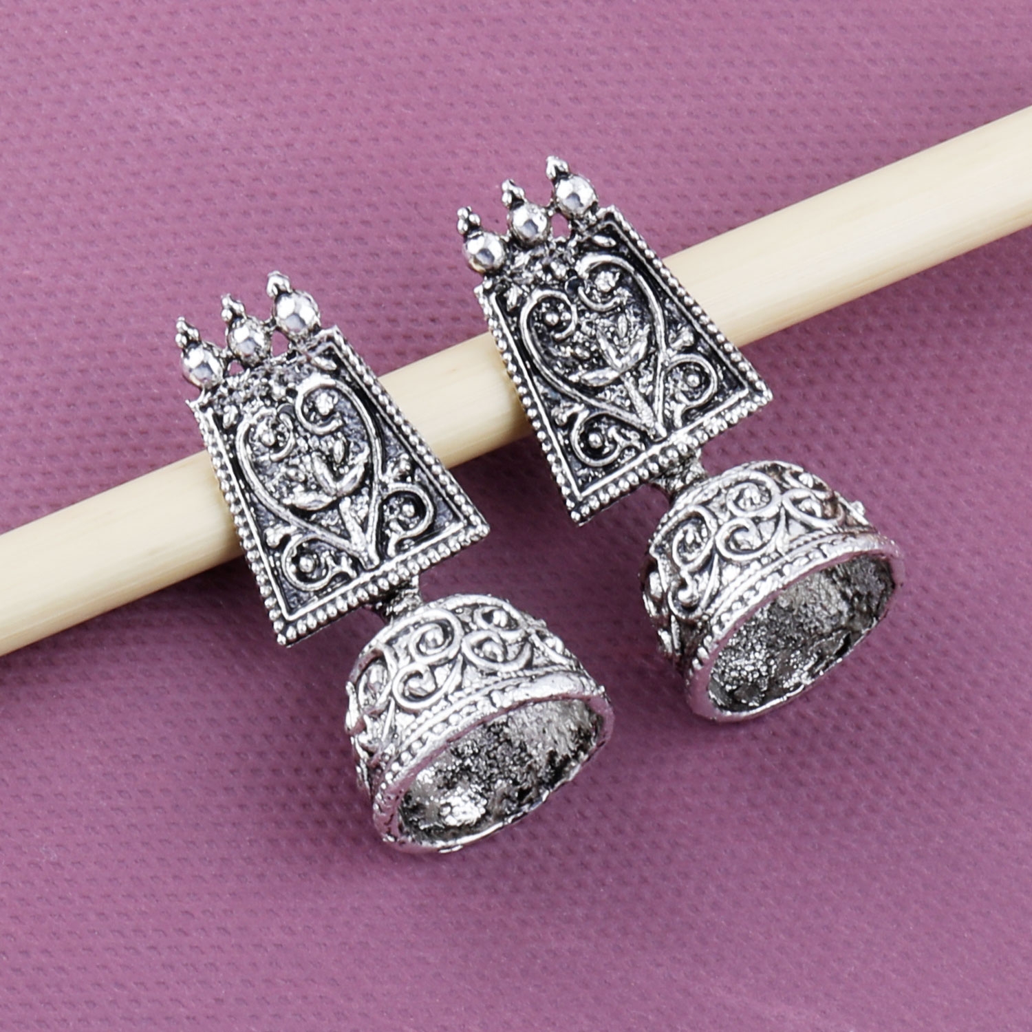 SILVER SHINE | Oxidised WeddingTraditional jhumki Earring For Women Girl  2