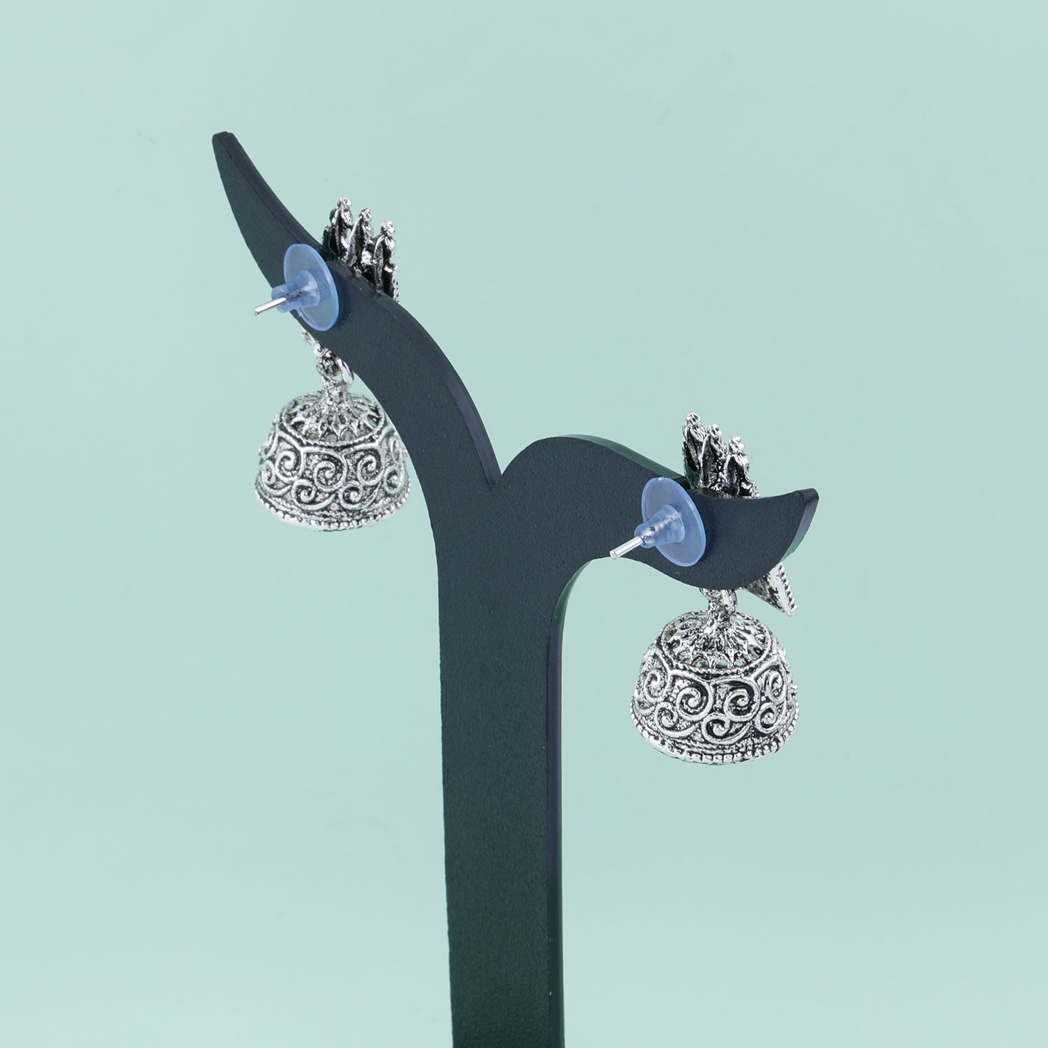 SILVER SHINE | Oxidised WeddingTraditional jhumki Earring For Women Girl  3
