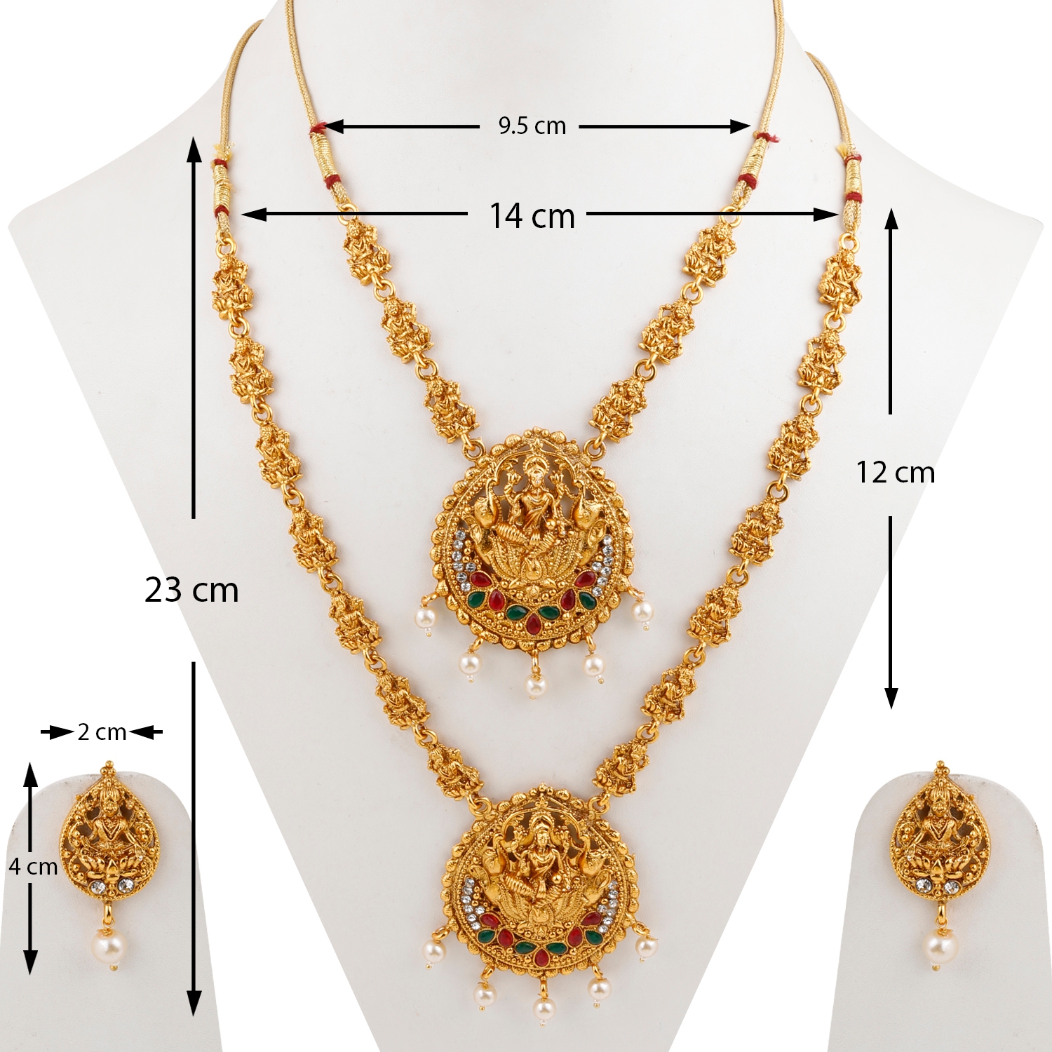 SILVER SHINE |  Gold Plated Traditional Designer Long Jewellery Set For Women 4