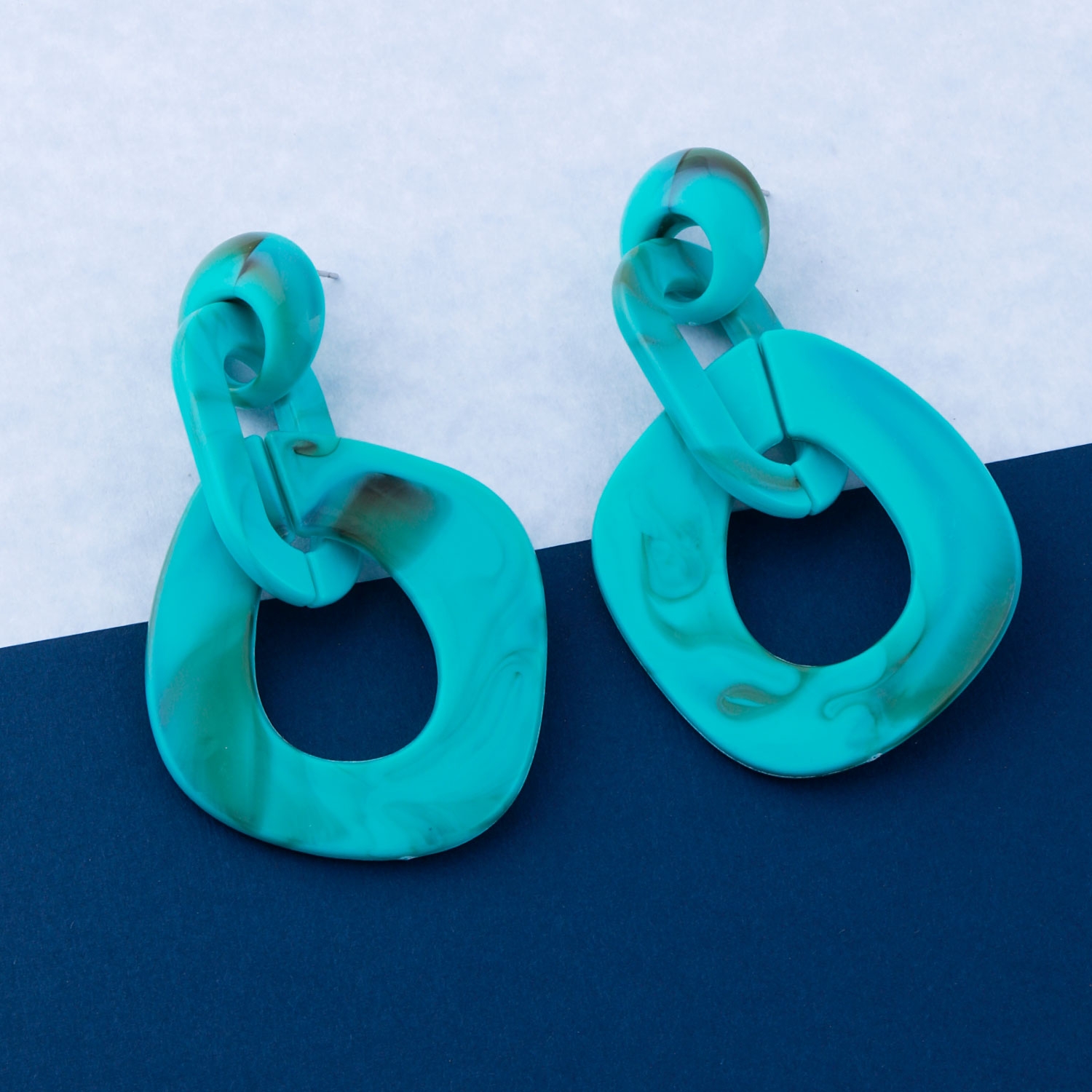 SILVER SHINE |  Elegant Ocean Blue Designer Partywear Earring For Girls And Women Jewellery 0