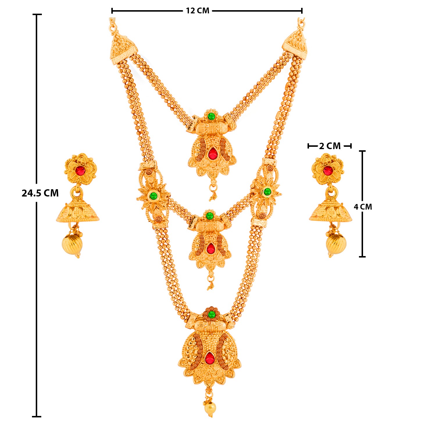  Elegant Stylish Gold Plated Traditional Neckalce Set Jewellery Set For Women Girls 