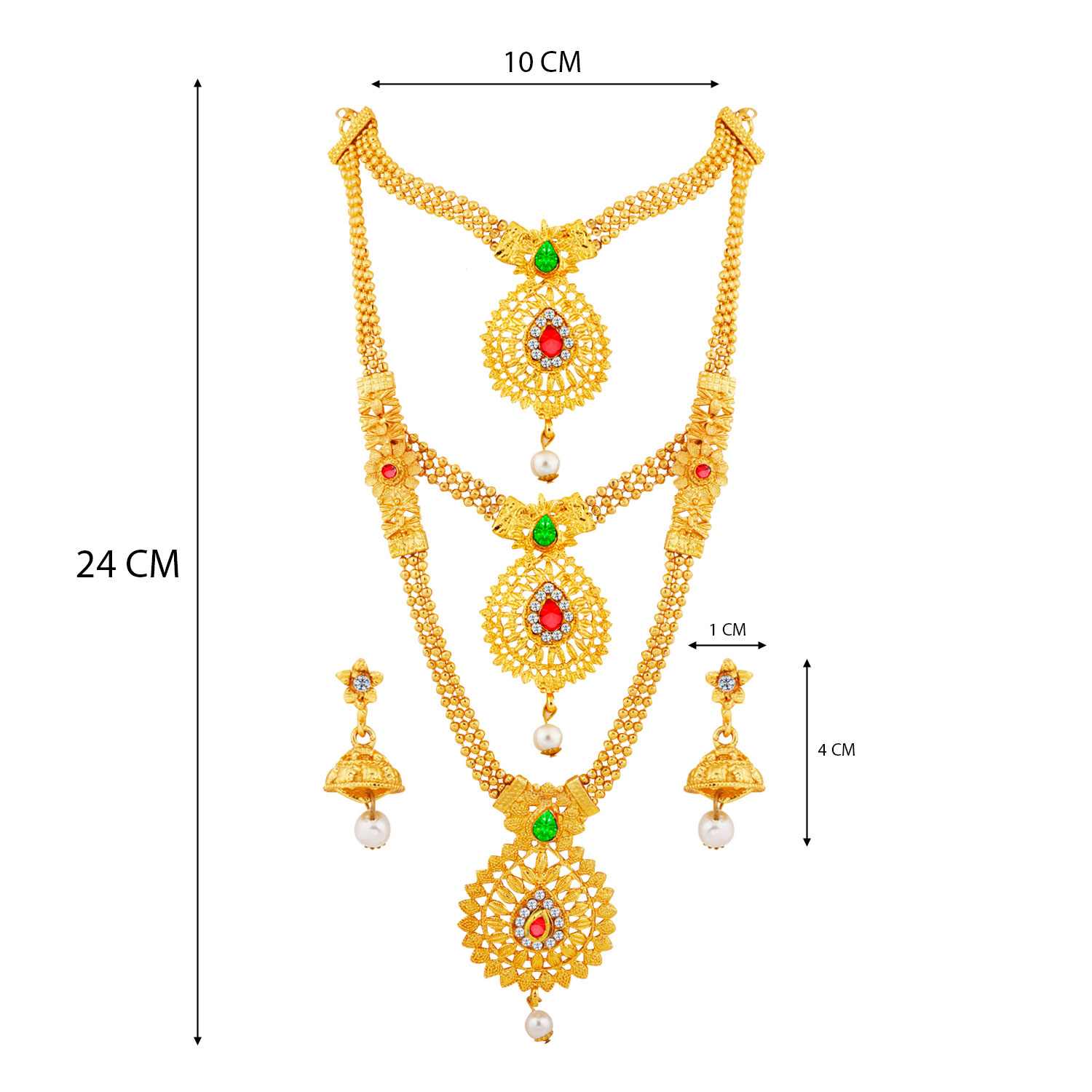  Elegant Stylish Gold Plated Traditional Neckalce Set Jewellery Set For Women Girls 