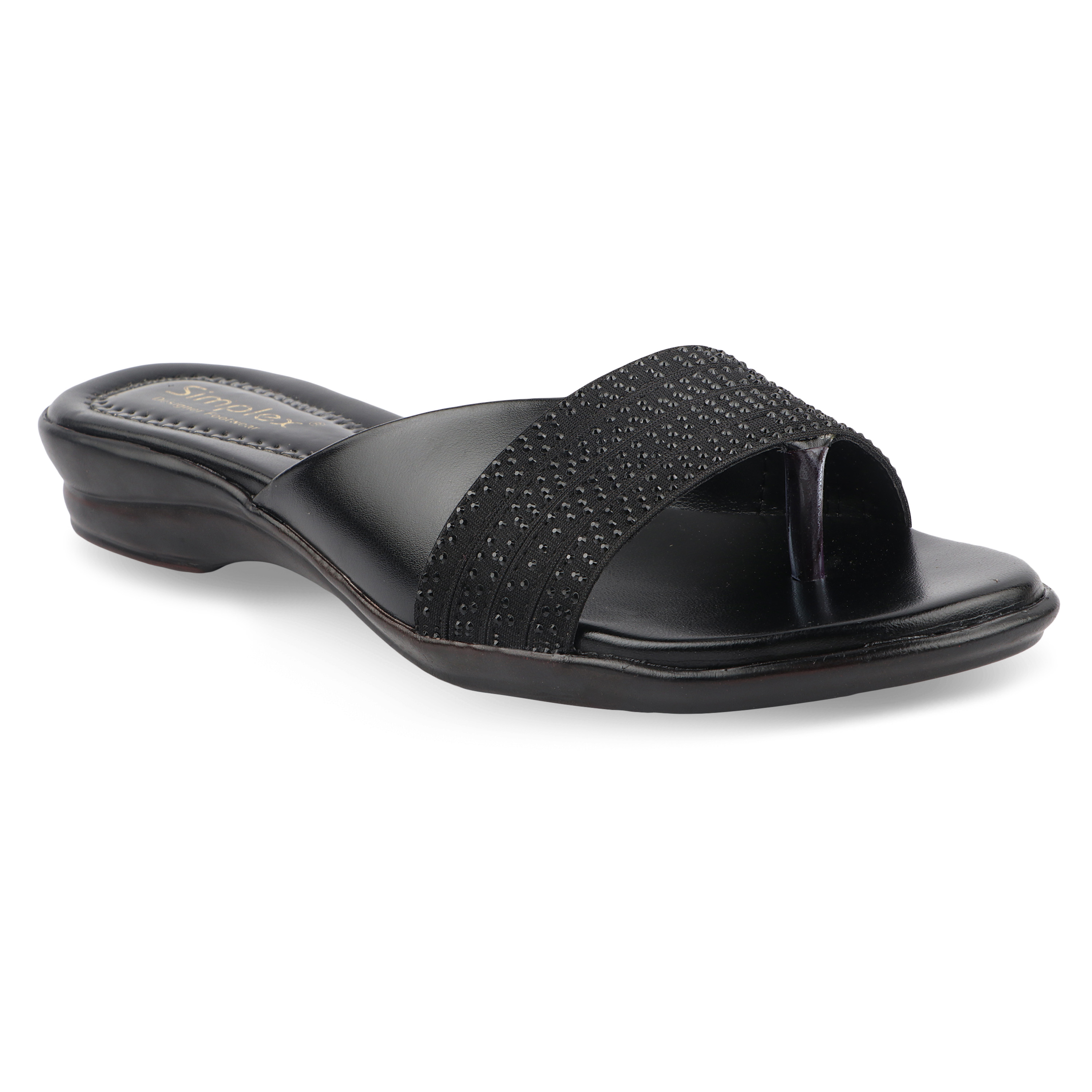 Simplex Women Black Color Slipper