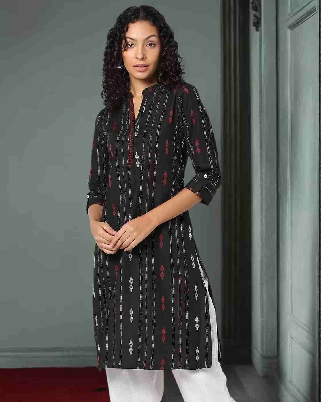 SIYAHI | Women Woven Straight Kurta|0