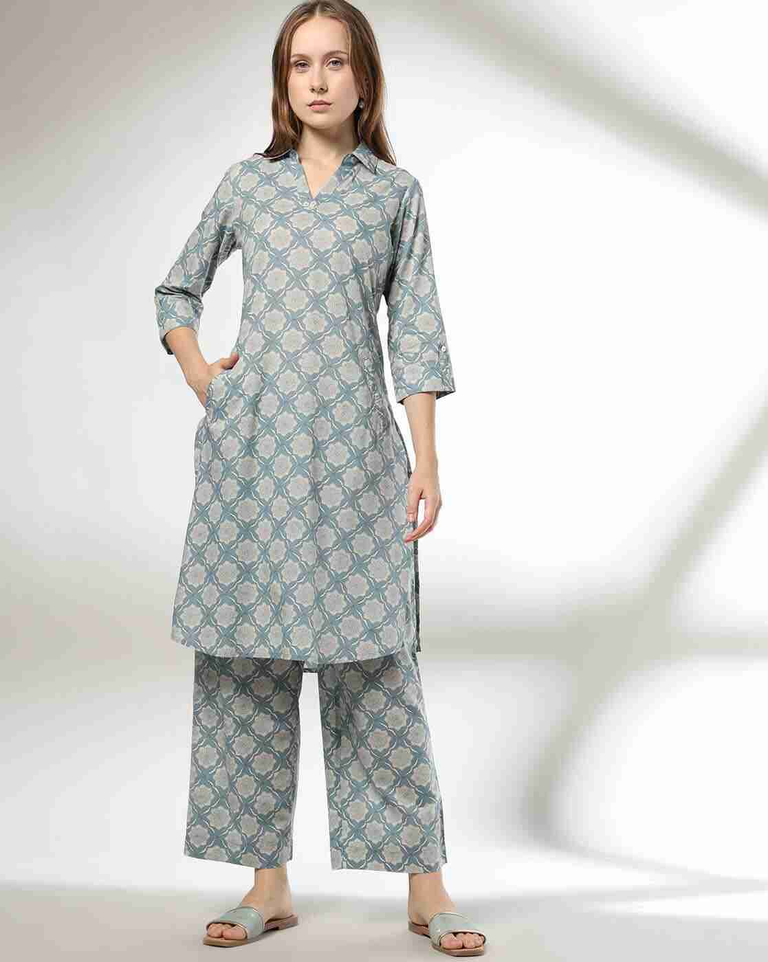 SIYAHI | Women Floral Print Straight Kurta & Pants Set|0