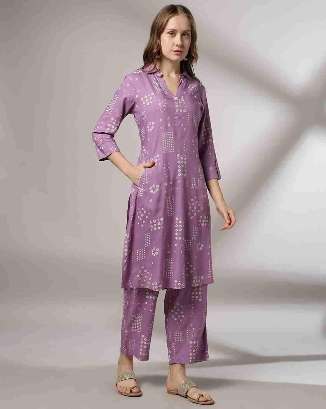 SIYAHI | Women Bandhani Print Straight Kurta & Pants Set|0