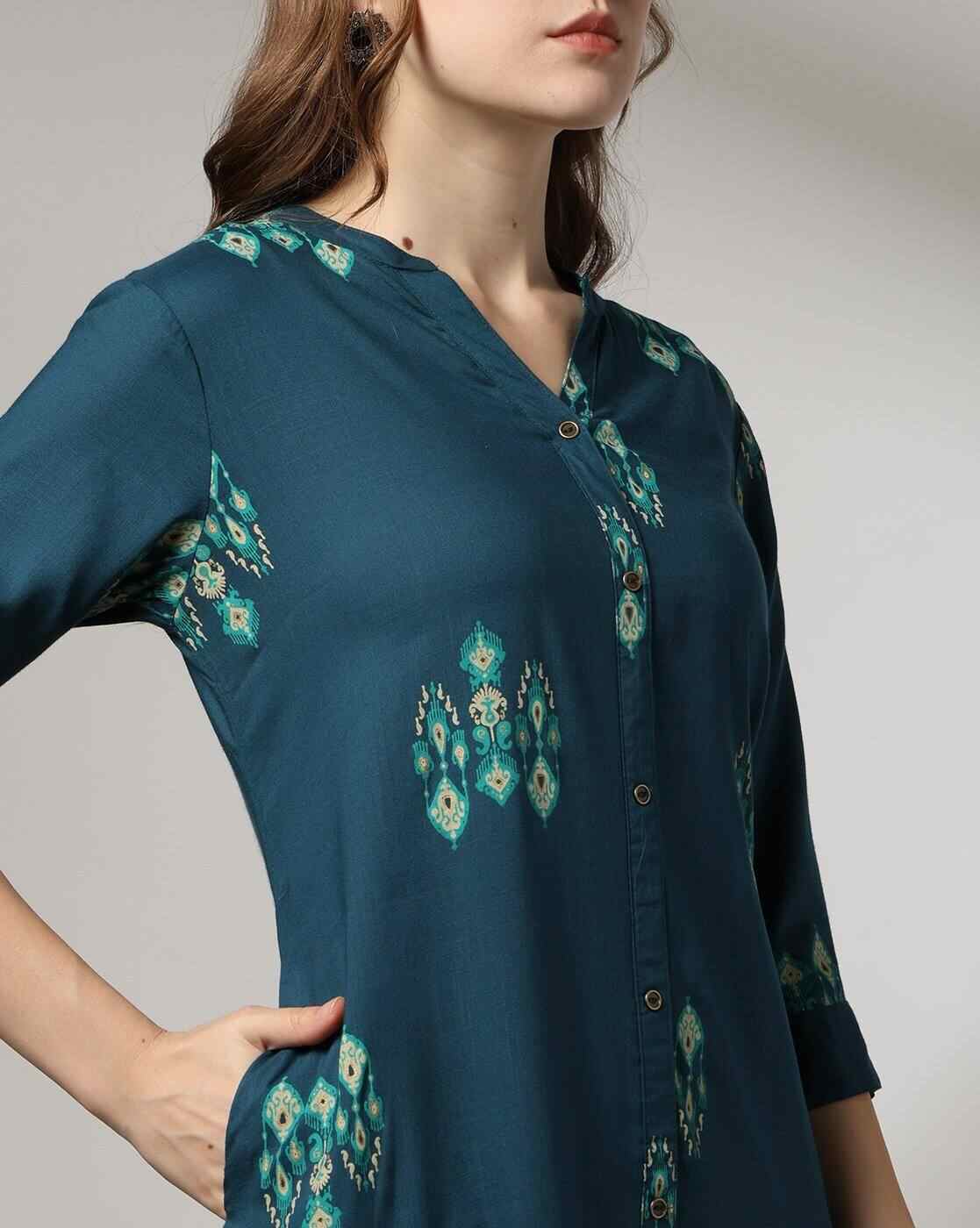 SIYAHI | Women Block Print A-Line Kurta|3