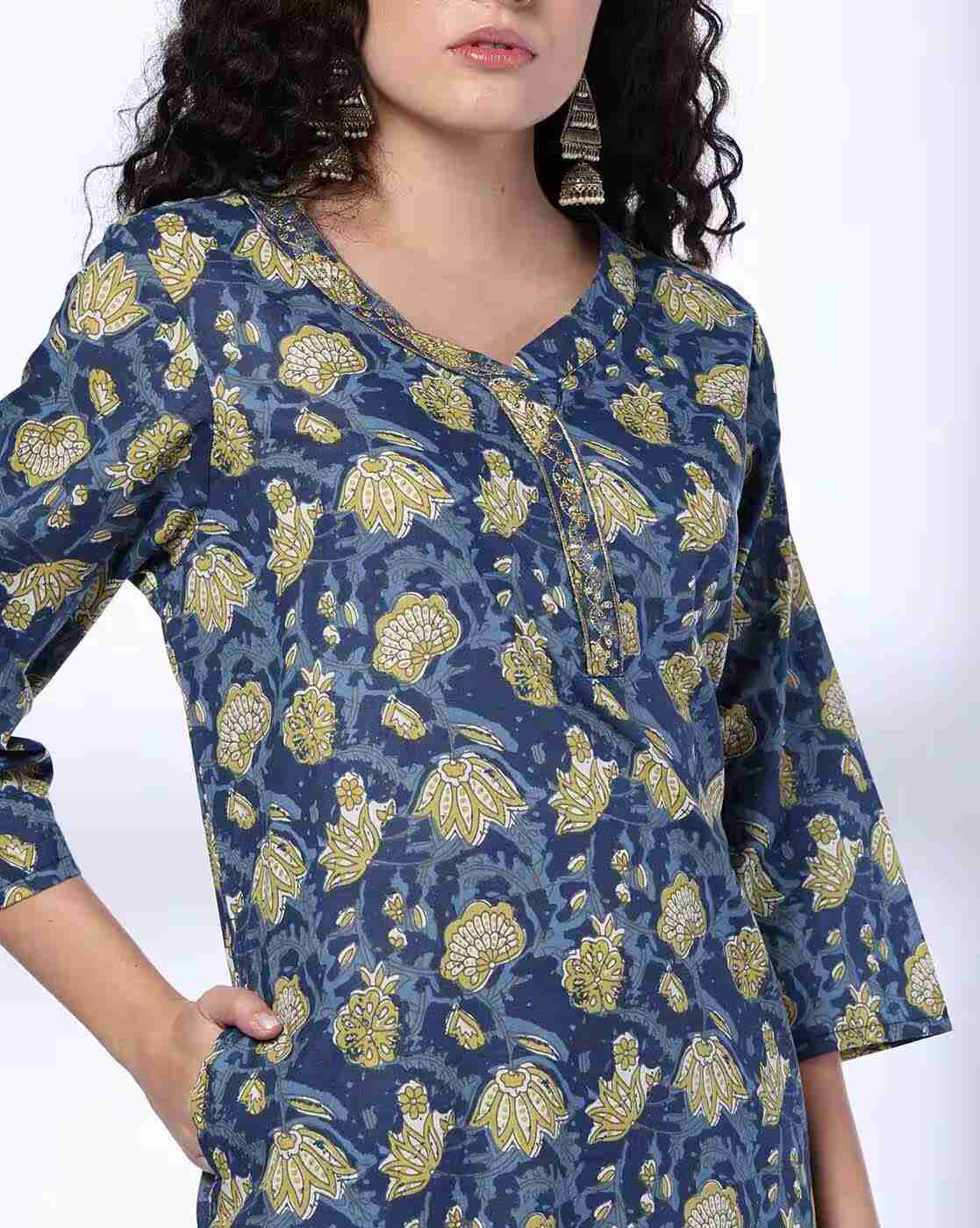 SIYAHI | Women Floral Print Straight Kurta & Pants Set|3