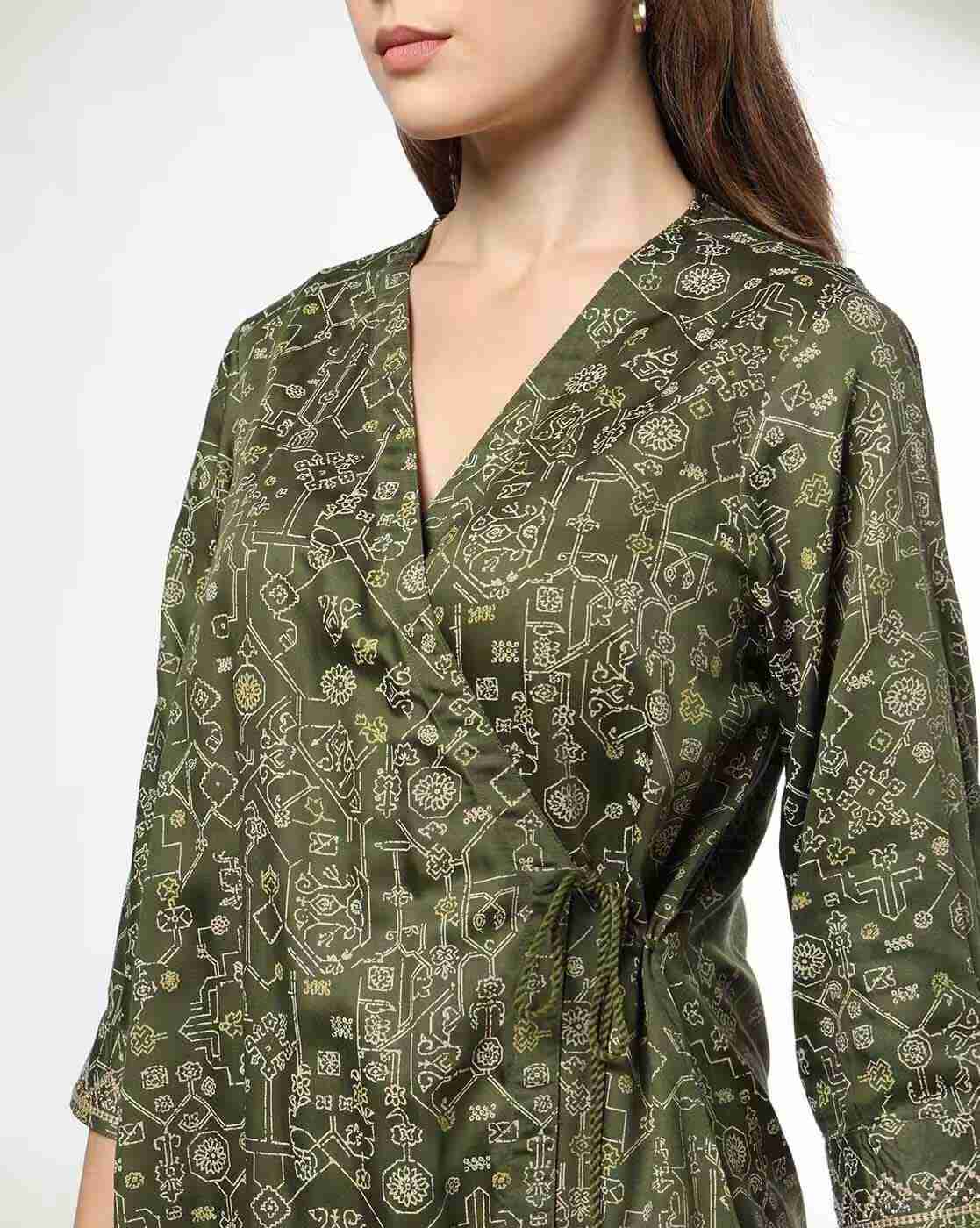 SIYAHI | Women Floral Print Angrakha Kurta|3