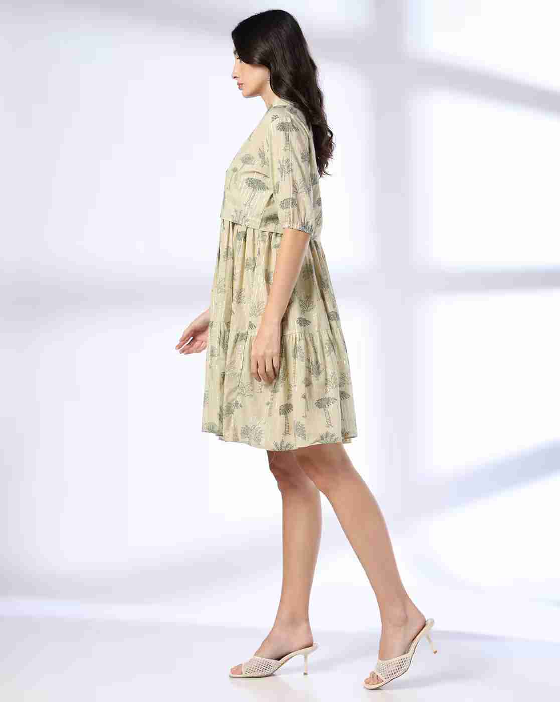 SIYAHI | Women Craft Inspired Printed Strappy A-Line Dress Dress with Jacket|1