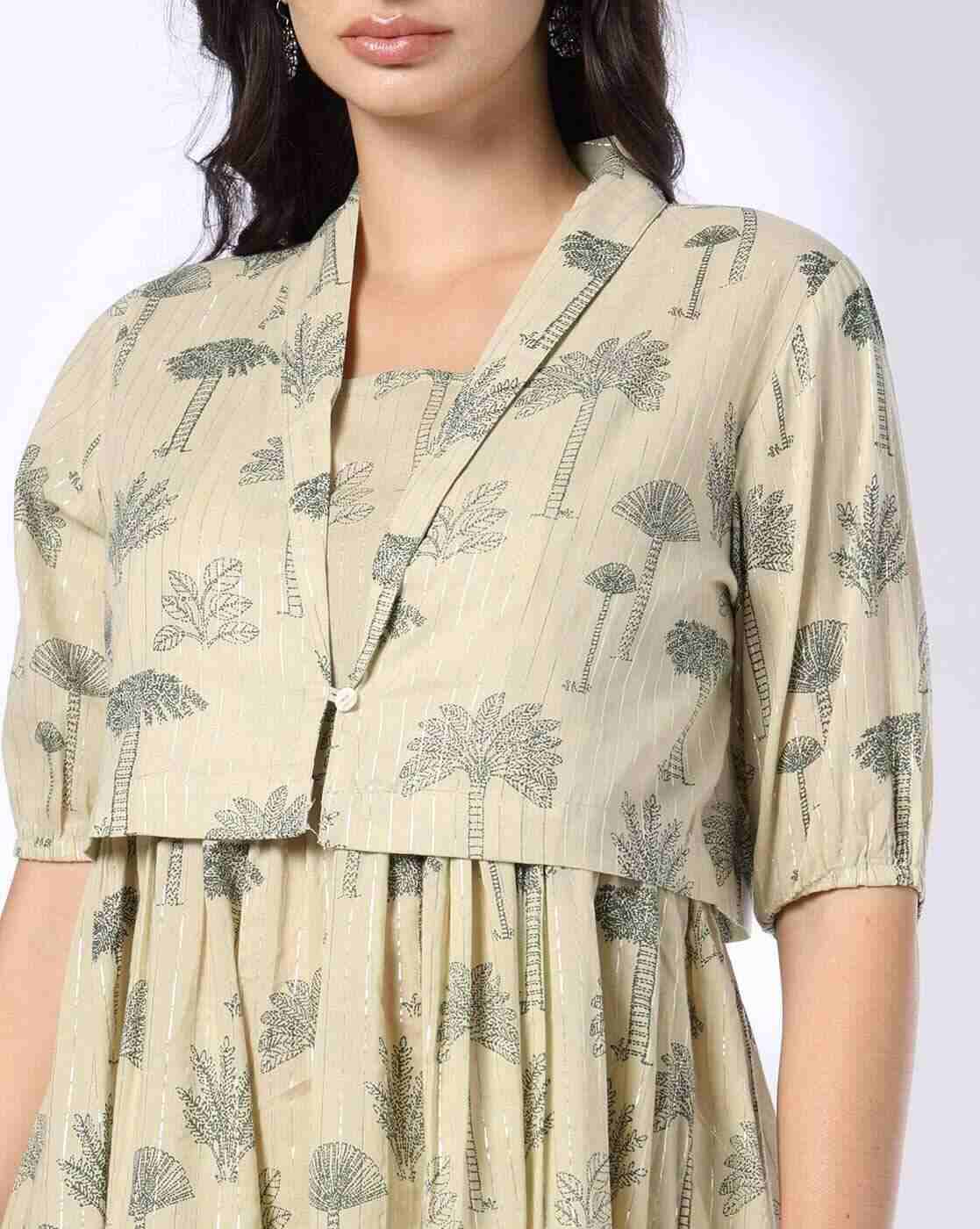 SIYAHI | Women Craft Inspired Printed Strappy A-Line Dress Dress with Jacket|4