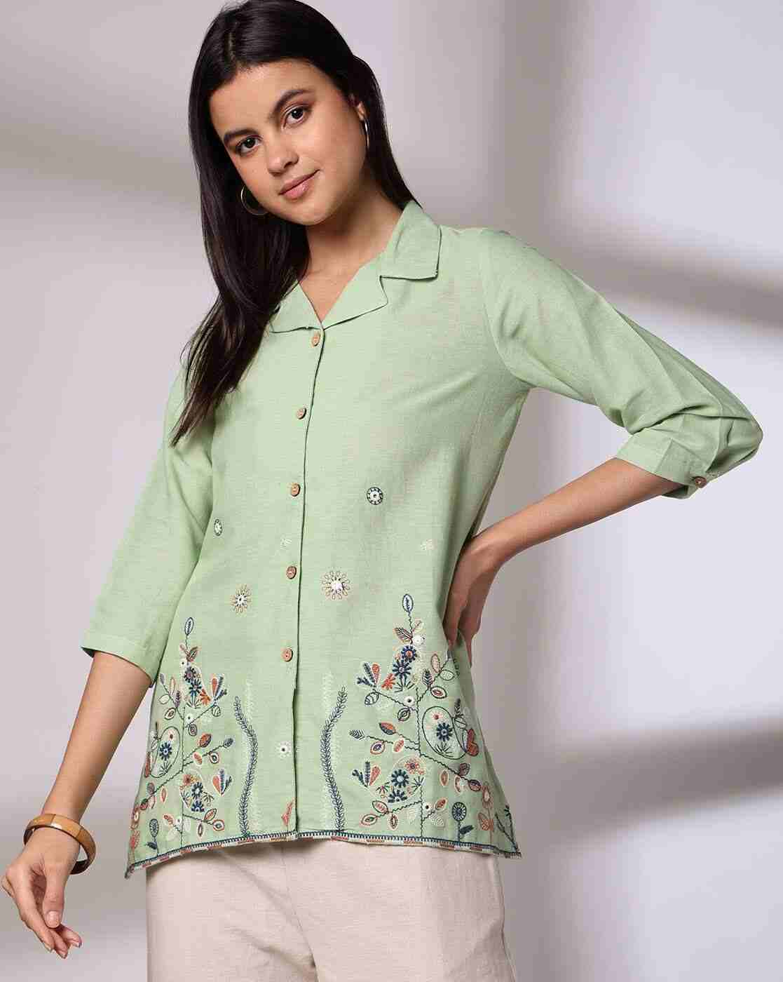 SIYAHI | Women Embroidered Relaxed Fit Tunic|0