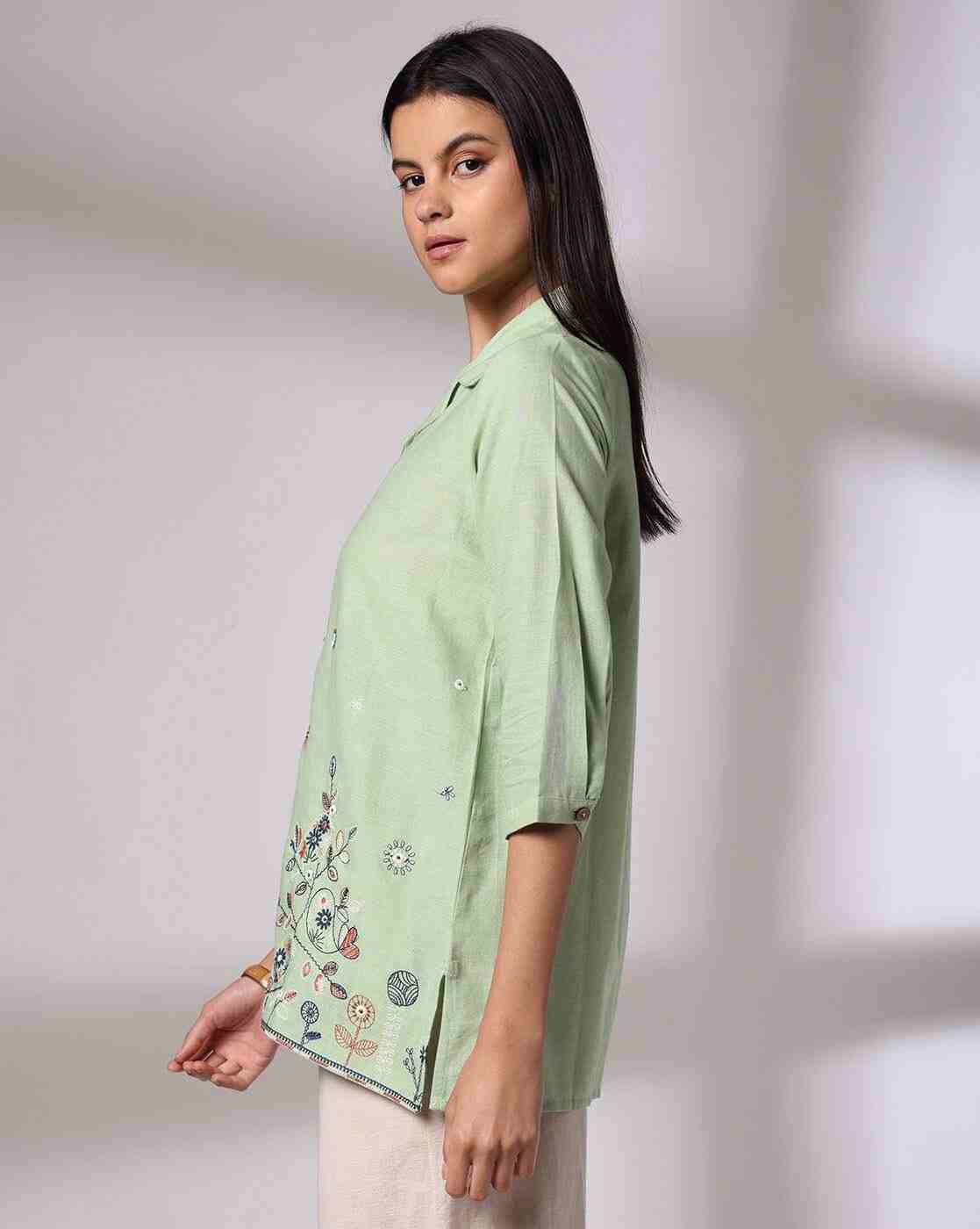 SIYAHI | Women Embroidered Relaxed Fit Tunic|1