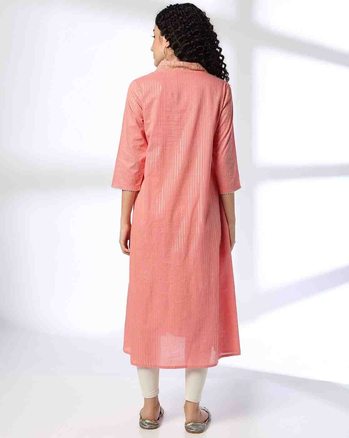 SIYAHI | Women Striped A-Line Kurta|2