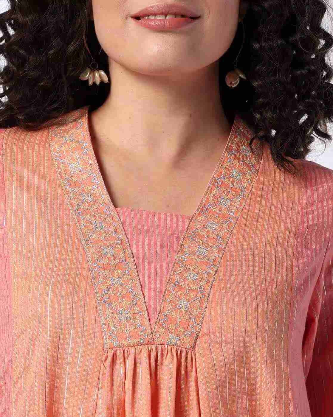 SIYAHI | Women Striped A-Line Kurta|3
