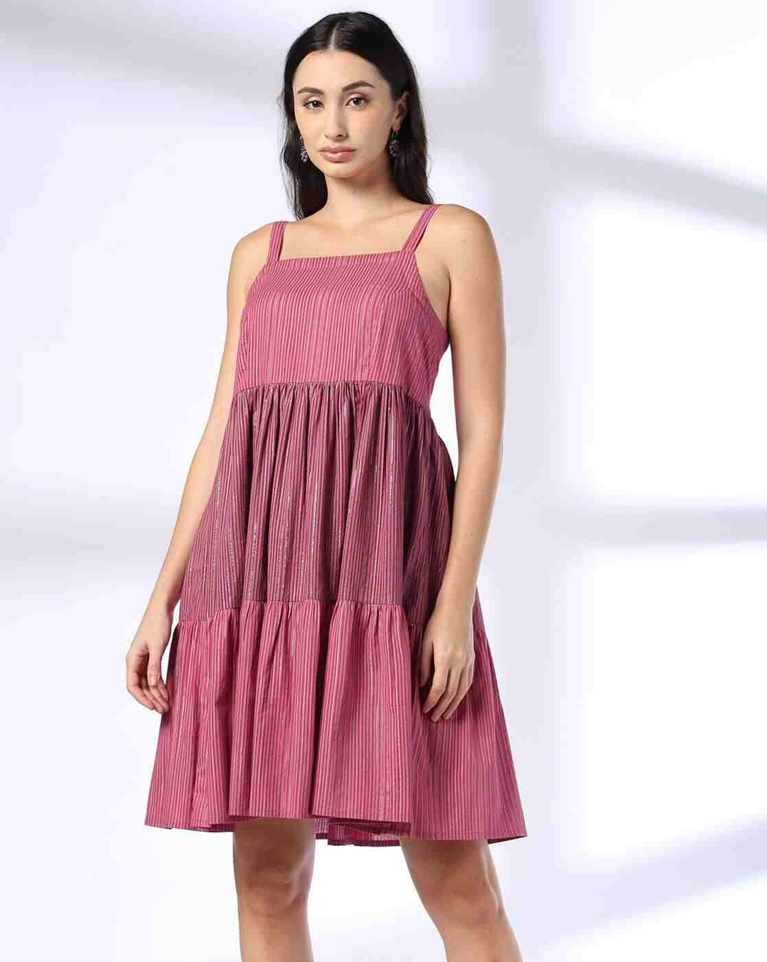 SIYAHI | Women Striped Tiered Dress with Jacket|3