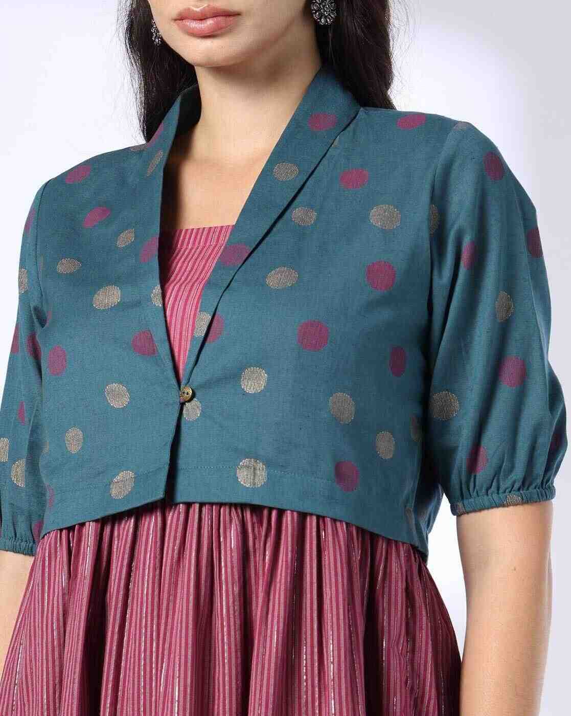 SIYAHI | Women Striped Tiered Dress with Jacket|4