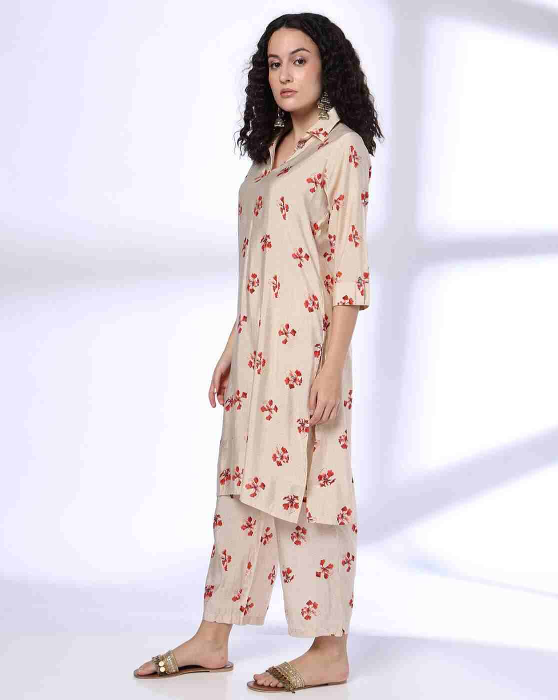 SIYAHI | Women Floral Print Straight Kurta & Pants Set|1